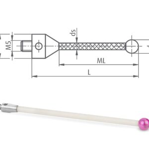 Taster M5 Rubinkugel mit Keramikschaft