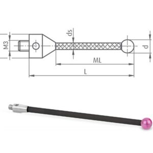 M3 XXT ruby ball with carbon fibre shank